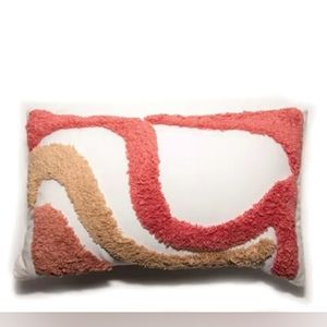 Fall Lumbar Accent Pillow with Decorative Abstract Cover Shag Design 20" x 12"